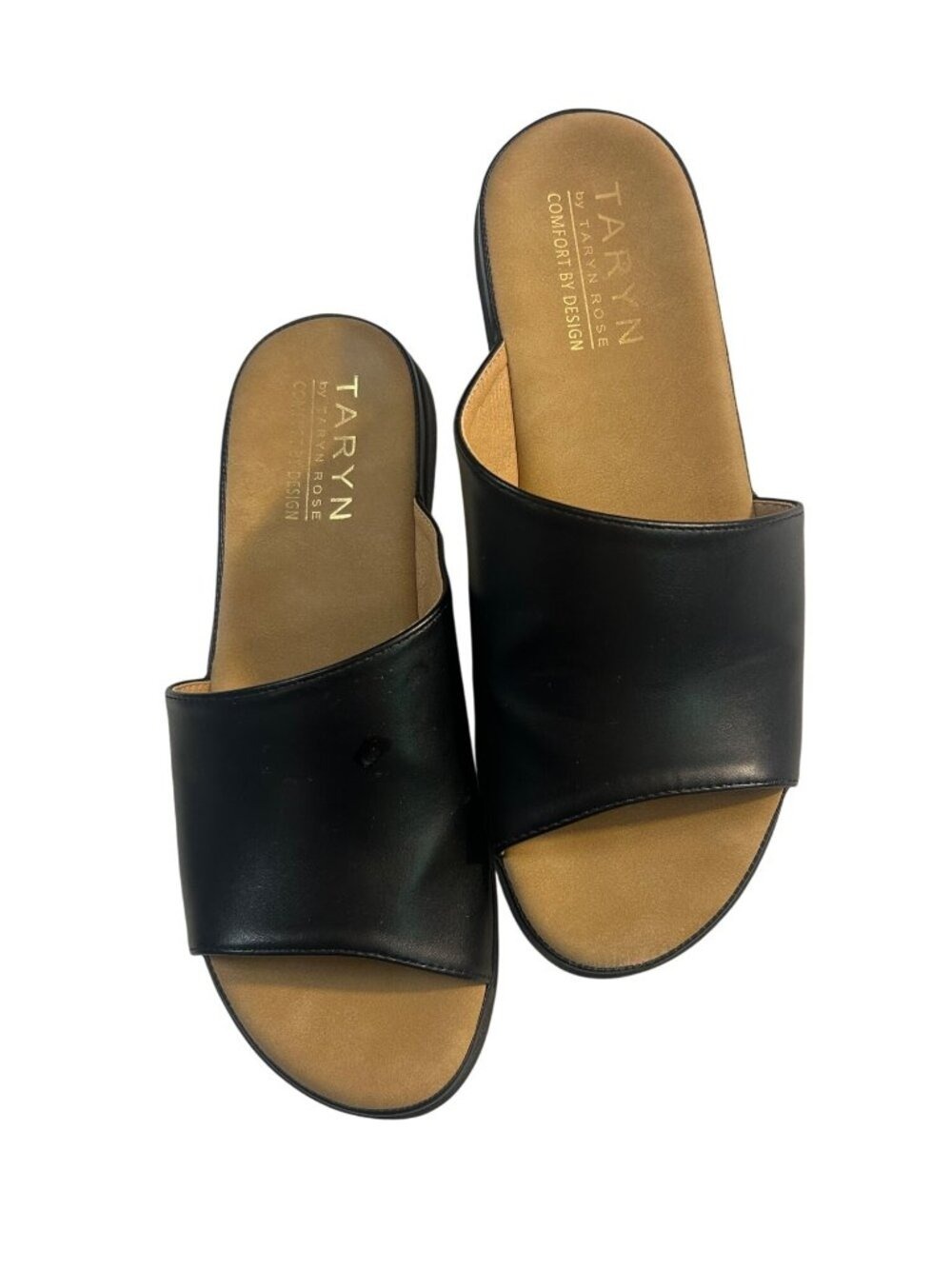 Taryn Rose Comfort by Design Asymmetrical Slide Sandal Black 9